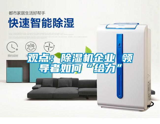 觀點：除濕機企業 領導者如何“給力”