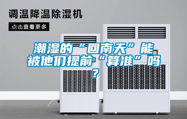 潮濕的“回南天”能被他們提前“算準”嗎？