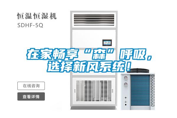 在家暢享“森”呼吸，選擇新風系統！