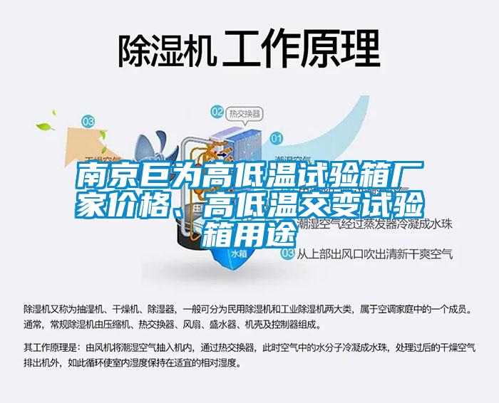 南京巨為高低溫試驗箱廠家價格、高低溫交變試驗箱用途