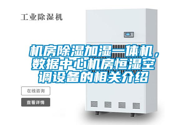 機房除濕加濕一體機，數據中心機房恒濕空調設備的相關介紹