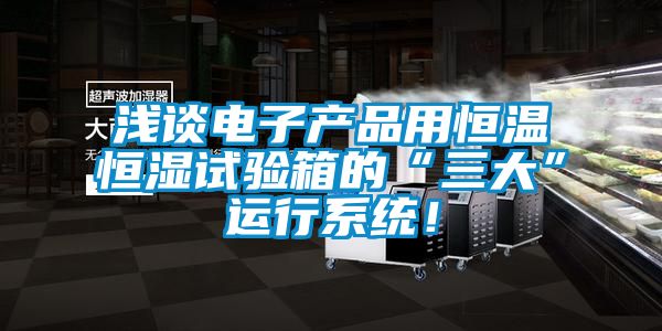 淺談電子產品用恒溫恒濕試驗箱的“三大”運行系統！