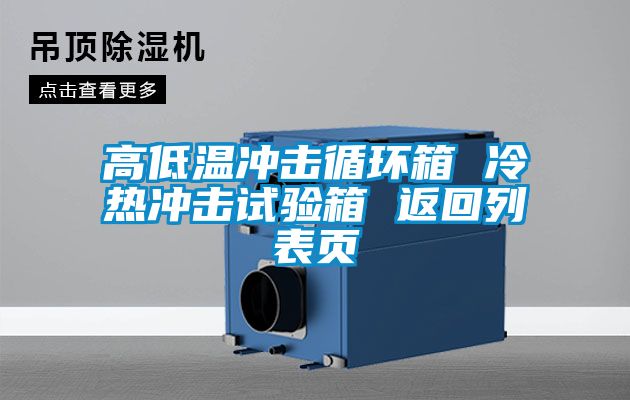 高低溫沖擊循環箱 冷熱沖擊試驗箱 返回列表頁