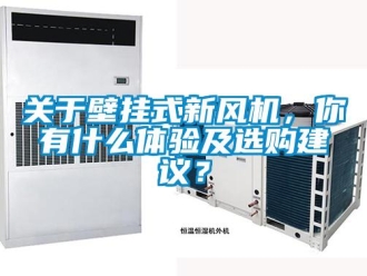 企業新聞關于壁掛式新風機，你有什么體驗及選購建議？